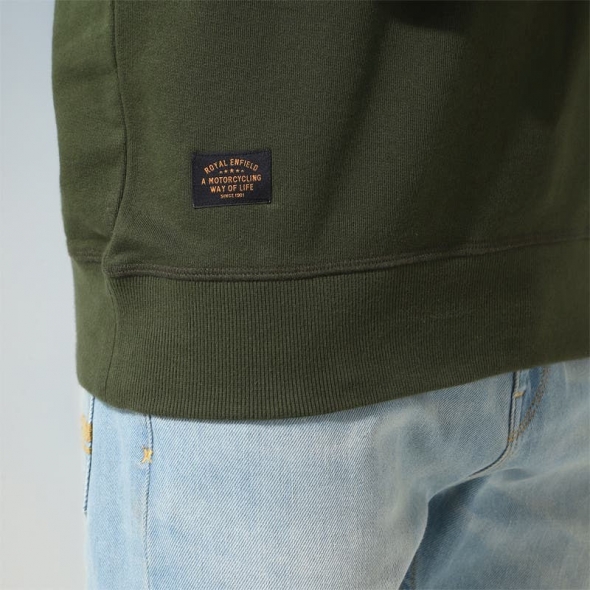 Genuine Apparel ROYAL ENFIELD Explorer'S Essential Sweatshirt - Dark Olive | re_RLASSA230951 | euronetbike-net Genuine Apparel ROYAL ENFIELD Explorer'S Essential Sweatshirt - Dark Olive | re_RLASSA230951 | euronetbike-net