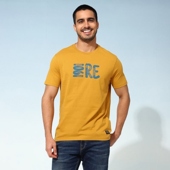 Genuine Apparel ROYAL ENFIELD Everyday Adventure T-Shirt - Musturd | re_RLATSA230359 | euronetbike-net