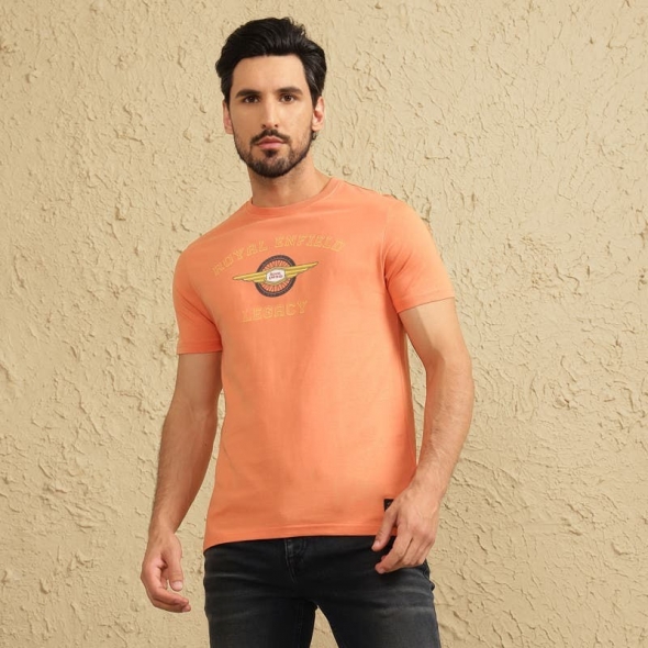 Genuine Apparel ROYAL ENFIELD Enfield Heritage Crewneck - Peach | RLATSA230524 | re_RLATSA230524 | euronetbike-net