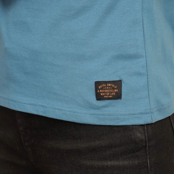 Genuine Apparel ROYAL ENFIELD Enfield Heritage Crewneck - Vintage Blue | re_RLATSA230530 | euronetbike-net