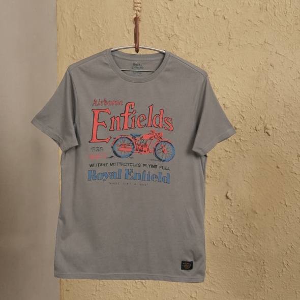 Genuine Apparel ROYAL ENFIELD Vintage Flea T-Shirt - Grey | re_RLATSA230542 | euronetbike-net