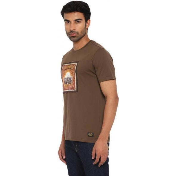 Genuine Apparel ROYAL ENFIELD Aom Border Stamp T-Shirt - Brown | re_RLATSO220046 | euronetbike-net