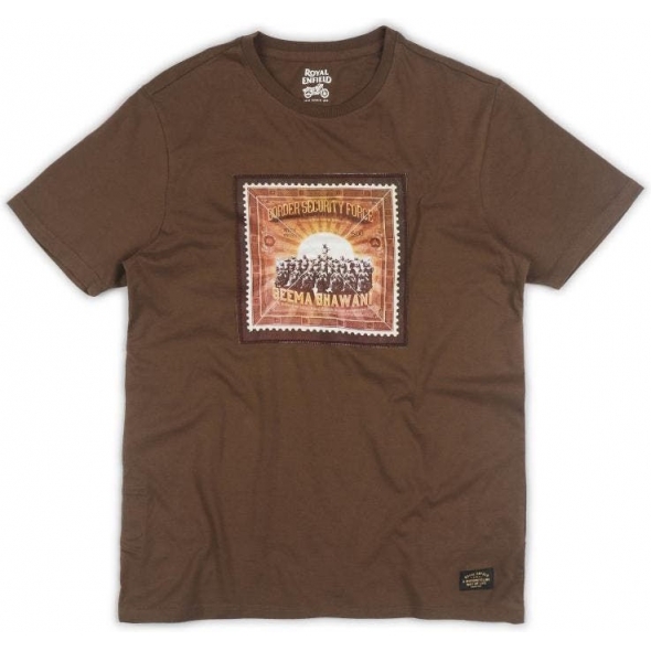 Genuine Apparel ROYAL ENFIELD Aom Border Stamp T-Shirt - Brown | re_RLATSO220044 | euronetbike-net