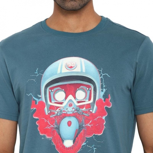 Genuine Apparel ROYAL ENFIELD Aom In The Bones T-Shirt - Turkish Blue | RLATSO220027 | re_RLATSO220032 | euronetbike-net