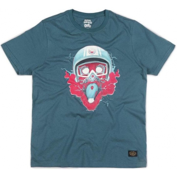 Genuine Apparel ROYAL ENFIELD Aom In The Bones T-Shirt - Turkish Blue | RLATSO220027 | re_RLATSO220031 | euronetbike-net