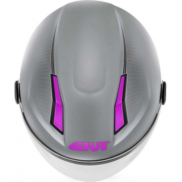 GIVI Parts Givi Jet helmet 11.7 SOLID COLOR LADY Matte Silver/Fuchsia, Size 53/XS | H117BG77953 | givi_H117BG77953 | euronetbike-net