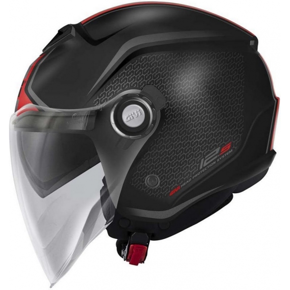 GIVI Parts Givi Jet helmet 12.5 GRAPHIC TOUCH Matte Black/Red, Size 54/XS | H125FTHBR54 | givi_H125FTHBR54 | euronetbike-net