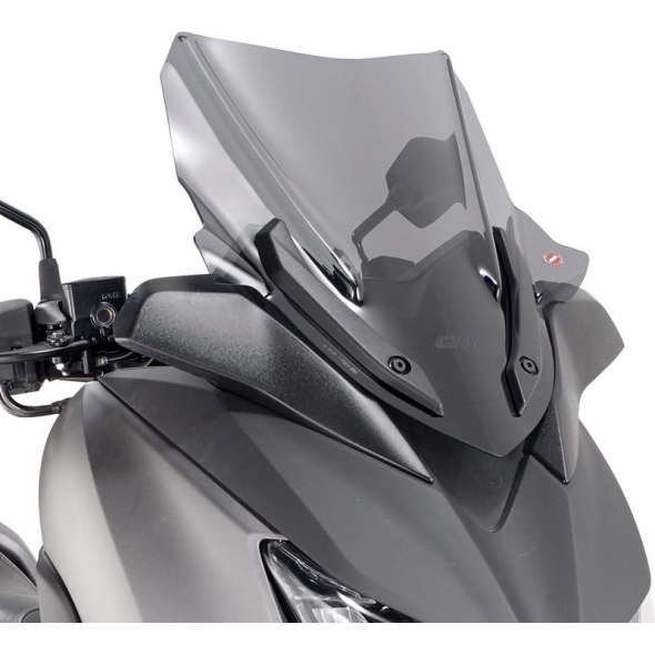GIVI Parts Givi Windscreen for Yamaha X-Max 125 18-, X-Max 300, X-Max 400 18- color Smoke, dim. HxW 43,5x43,5 cm, low profile sport screen, fits oe headlight fairing | D2136S | givi_D2136S | euronetbike-net
