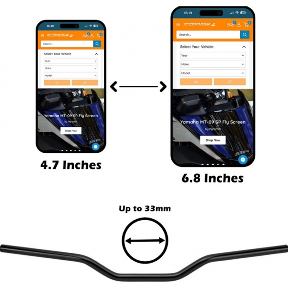Pyramid Plastics Pyramid Handlebar Mounted Phone Holder With Vibration Dampener | 08851 | pyr_08851 | euronetbike-net