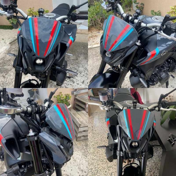 Pyramid Plastics parts Pyramid Fly Screen | Storm Fluo/Cyan Strom Colours | Yamaha MT-09 2021> | 22160D | pyr_22160D | euronetbike-net