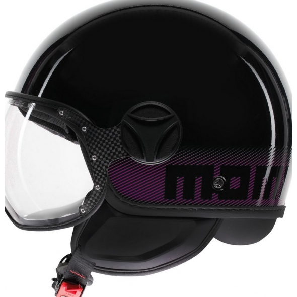 MOMO DESIGN MOMO DESIGN HELMET FGTR CLASSIC MOMODESIGN E2206, STRIPES BLACK/FUCSIA | 21184A7001011 | momo_21184A7001-011-M | euronetbike-net