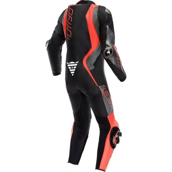 Dainese wear Dainese AUDAX D-ZIP 1PC PERF. LEATHER SUIT, BLACK/RED-FLUO/ANTHRACITE | 2015100002-Z09 | dai_2015100002-Z09_60 | euronetbike-net