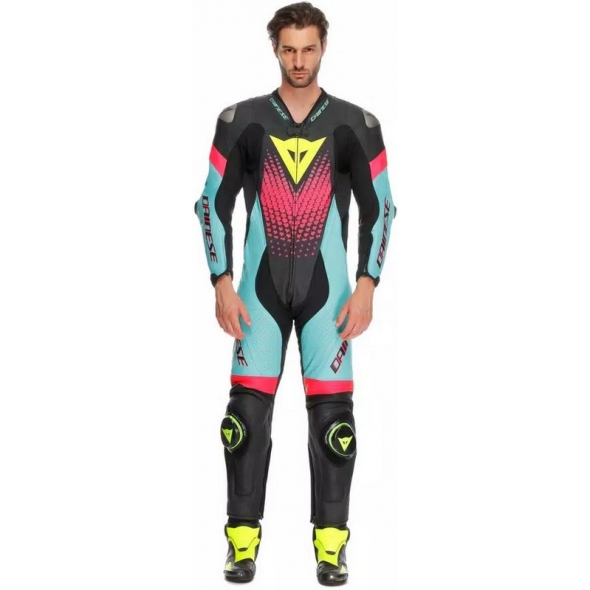Dainese wear Dainese LAGUNA SECA 6 PERF 1PC LEATHER SUIT, BLACK/WATER/FUXIA | 2015100061-30O | dai_2015100061-30O_56 | euronetbike-net