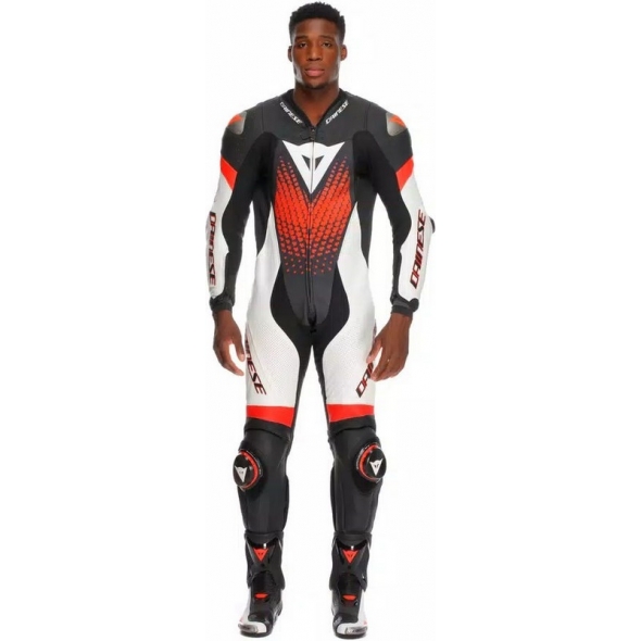 Dainese wear Dainese LAGUNA SECA 6 PERF 1PC LEATHER SUIT, BLACK/WHITE/RED-FLUO | 2015100061-N32 | dai_2015100061-N32_62 | euronetbike-net