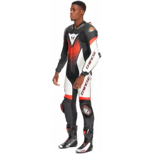 Dainese wear Dainese LAGUNA SECA 6 PERF 1PC LEATHER SUIT, BLACK/WHITE/RED-FLUO | 2015100061-N32 | dai_2015100061-N32_58 | euronetbike-net