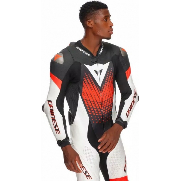 Dainese wear Dainese LAGUNA SECA 6 PERF 1PC LEATHER SUIT, BLACK/WHITE/RED-FLUO | 2015100061-N32 | dai_2015100061-N32_58 | euronetbike-net