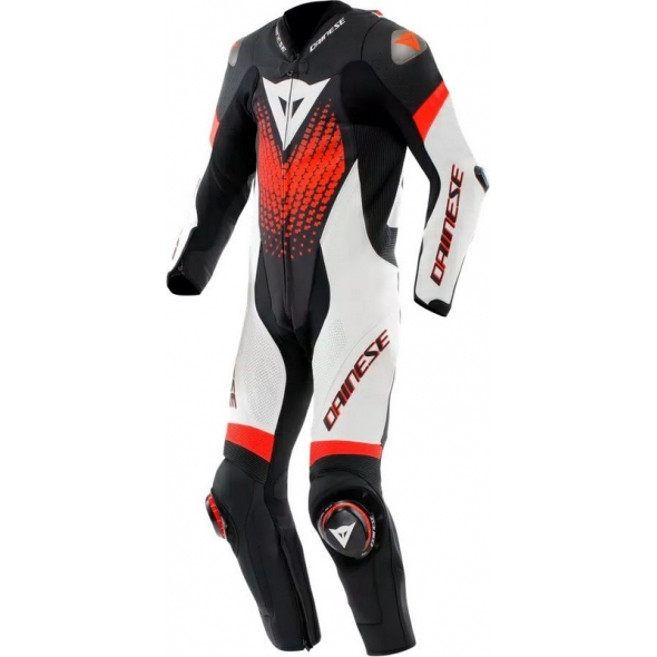 Dainese wear Dainese LAGUNA SECA 6 PERF 1PC LEATHER SUIT, BLACK/WHITE/RED-FLUO | 2015100061-N32 | dai_2015100061-N32_48 | euronetbike-net