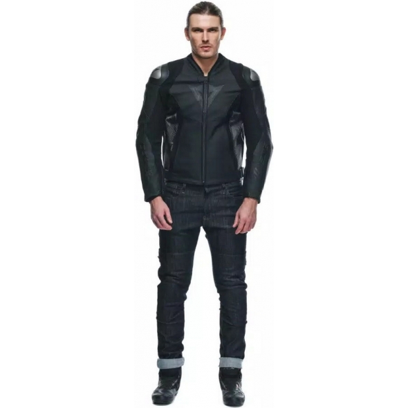 Dainese wear Dainese AVRO 5 LEATHER JACKET, BLACK/ANTHRACITE | 2015300001-604 | dai_2015300001-604_46 | euronetbike-net