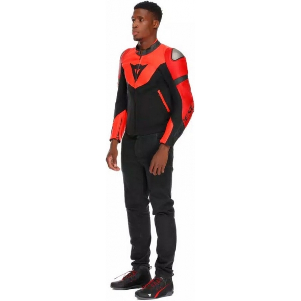 Dainese wear Dainese IPERATTIVA LEATHER-TEX JACKET, RED-FLUO/BLACK | 2015300036-779 | dai_2015300036-779_44 | euronetbike-net