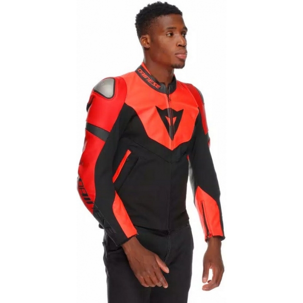 Dainese wear Dainese IPERATTIVA LEATHER-TEX JACKET, RED-FLUO/BLACK | 2015300036-779 | dai_2015300036-779_46 | euronetbike-net