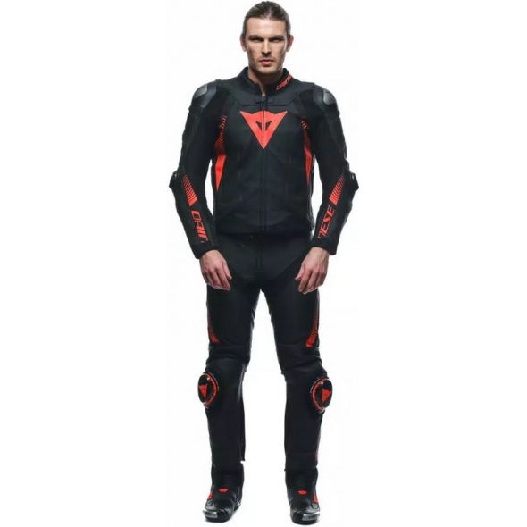 Dainese wear Dainese SUPER SPEED LEATHER PANTS, BLACK/RED-FLUO | 2015500001-628 | dai_2015500001-628_62 | euronetbike-net