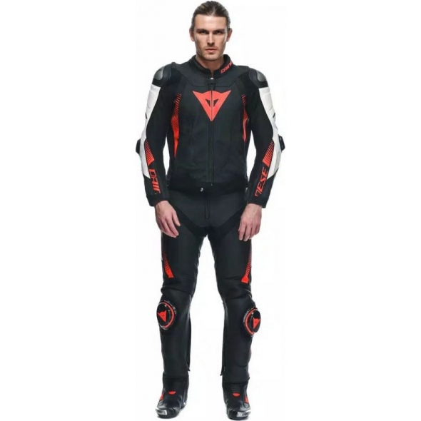Dainese wear Dainese SUPER SPEED PERF. LEATHER PANTS, BLACK/WHITE/RED-FLUO | 2015500007-N32 | dai_2015500007-N32_62 | euronetbike-net