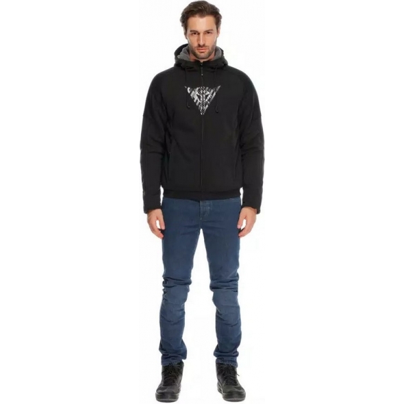 Dainese wear Dainese BOVISA SAFETY HOODIE FULL ZIP, BLACK/WHITE | 2017300021-622 | dai_2017300021-622_44 | euronetbike-net