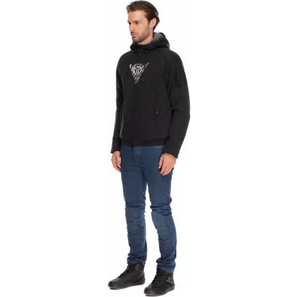 Dainese wear Dainese BOVISA SAFETY HOODIE FULL ZIP, BLACK/WHITE | 2017300021-622 | dai_2017300021-622_54 | euronetbike-net