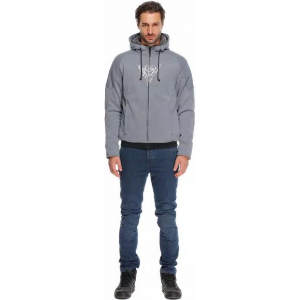 Dainese wear Dainese BOVISA SAFETY HOODIE FULL ZIP, GREY-MELANGE/BLACK | 2017300021-N42 | dai_2017300021-N42_64 | euronetbike-net