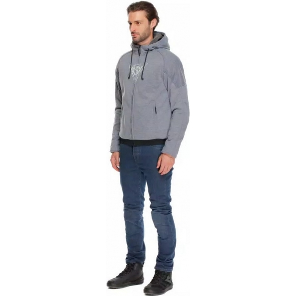 Dainese wear Dainese BOVISA SAFETY HOODIE FULL ZIP, GREY-MELANGE/BLACK | 2017300021-N42 | dai_2017300021-N42_54 | euronetbike-net