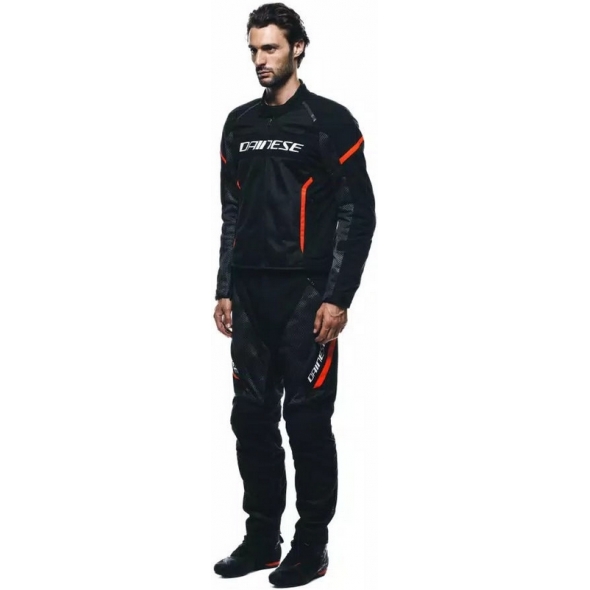 Dainese wear Dainese DRAKE 2 SUPER AIR TEX PANTS, BLACK/ANTHRACITE/RED-FLUO | 2017500003-P80 | dai_2017500003-P80_58 | euronetbike-net