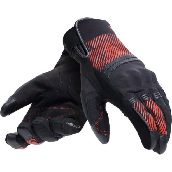 Dainese wear Dainese FULMINE D-DRY GLOVES, BLACK/BLACK/RED | 2018100009-684 | dai_2018100009-684_XXXL | euronetbike-net