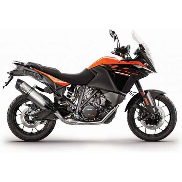 Leovince Leovince LV ONE EVO SLIP-ON, STAINLESS STEEL, CARBON FIBER End Cap Ece-Approved for KTM 1090 ADVENTURE/R (2017-2019) | 14192E | leo_14192E | euronetbike-net
