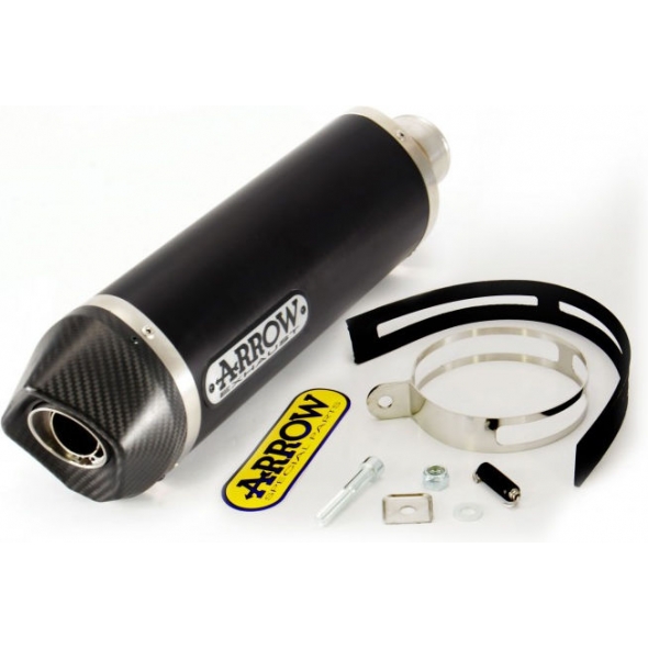 Arrow ARROW DUCATI MONSTER 1100 EVO '11 HOMOLOGATED ALUMINIUM DARK RACE-TECH SILENCER WITH CARBON END CAP FOR ARROW MID-PIPE | 71786AKN | arr_71786AKN | euronetbike-net