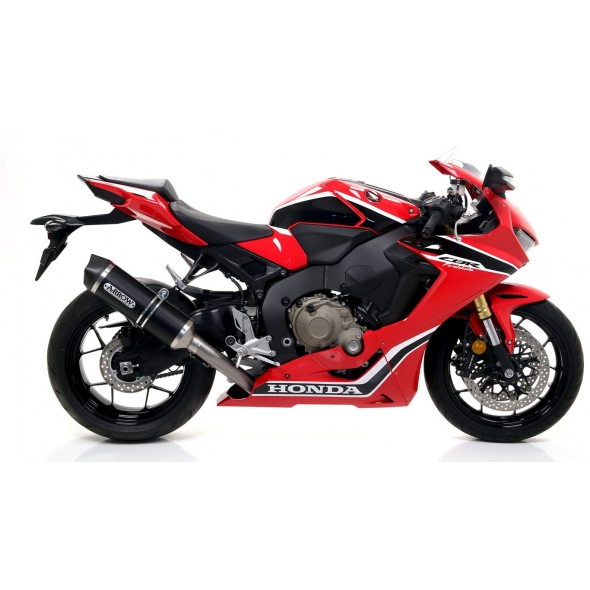 Arrow ARROW HONDA CBR 1000 RR '17 HOMOLOGATED ALUMINIUM DARK RACE TECH SILENCER WITH CARBON END CAP FOR ARROW LINK PIPE | 71869AKN | arr_71869AKN | euronetbike-net