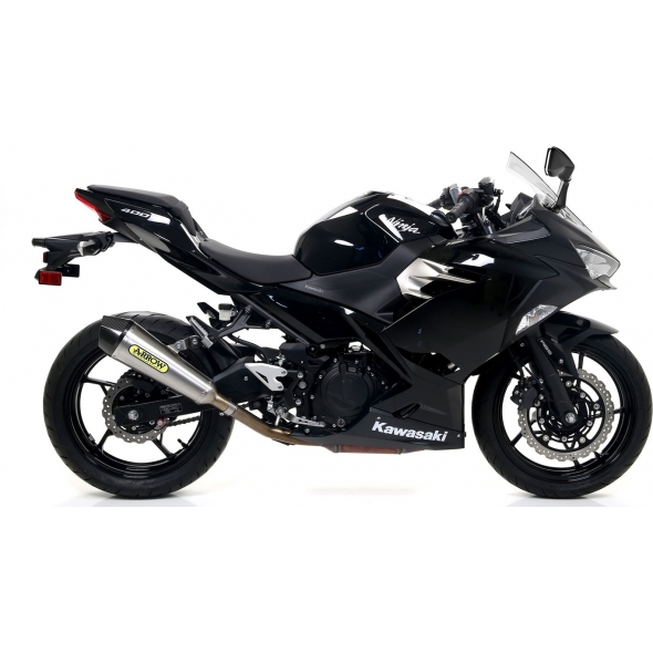 Arrow ARROW KAWASAKI NINJA 400 '18 HOMOLOGATED NICHROM X-KONE SILENCER WITH WELDED LINK PIPE AND CARBON END CAP | 71874XKI | arr_71874XKI | euronetbike-net