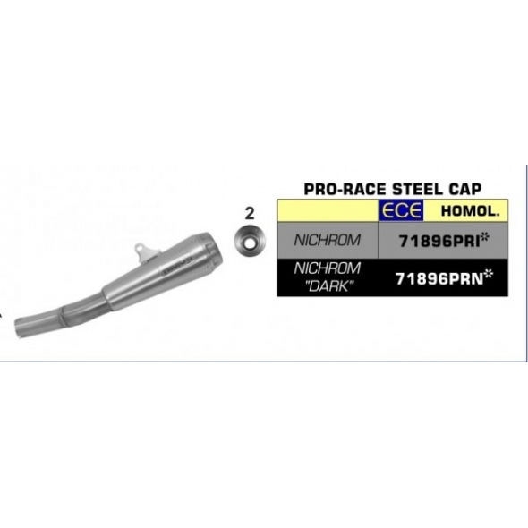 Arrow ARROW HONDA CB 500X 2019 HOMOLOGATED PRO-RACE NICHROM SILENCER WITH WELDED LINK PIPE FOR ORIGINAL AND ARROW COLLECTORS | 71896PRI | arr_71896PRI | euronetbike-net