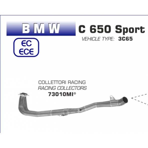 Arrow ARROW BMW C 650 SPORT '16 2:1 STAINLESS STEEL COLLECTORS FOR ORIGINAL AND ARROW SILENCERS | 73010MI | arr_73010MI | euronetbike-net