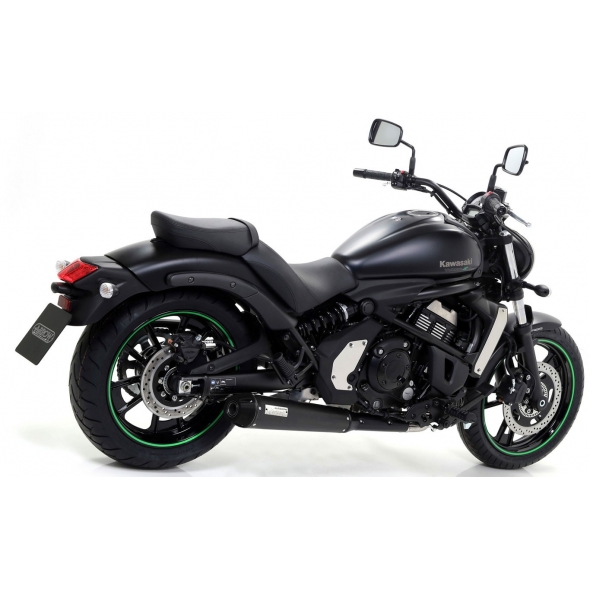 Arrow ARROW KAWASAKI VULCAN S 650 '17 HOMOLOGATED NICHROM DARK REBEL EXHAUST WITH CARBON END CAP FOR ARROW COLLECTORS | 74505RB | arr_74505RB | euronetbike-net