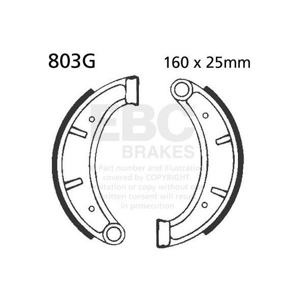 EBC brakes EBC-Brakes Motorcycle Grooved Replacement Brake Shoes to fit Front Left | ebc_803G | euronetbike-net