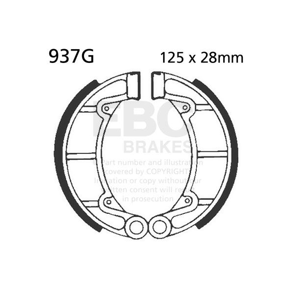 EBC brakes EBC-Brakes Motorcycle Grooved Replacement Brake Shoes to fit Front Left | ebc_937G | euronetbike-net