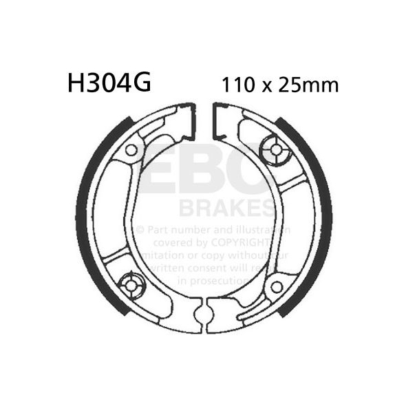 EBC brakes EBC-Brakes Motorcycle Grooved Replacement Brake Shoes to fit Rear Left | ebc_H304G | euronetbike-net