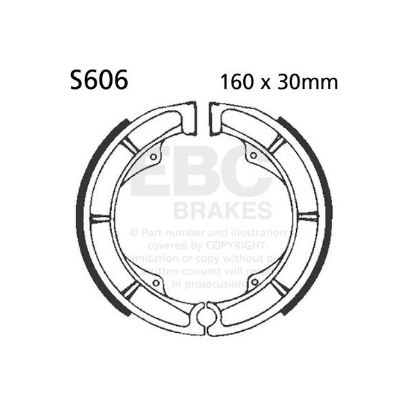 EBC brakes EBC-Brakes Plain Motorcycle Replacement Brake Shoes to fit Rear Right | ebc_S606 | euronetbike-net