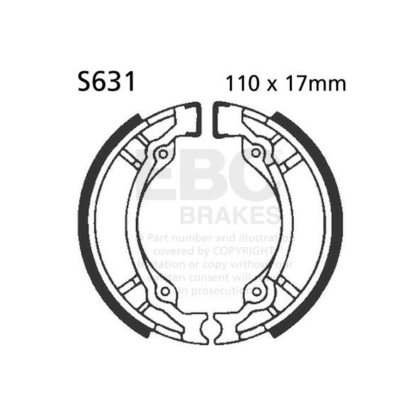 EBC brakes EBC-Brakes Plain Motorcycle Replacement Brake Shoes to fit Rear Left | ebc_S631 | euronetbike-net