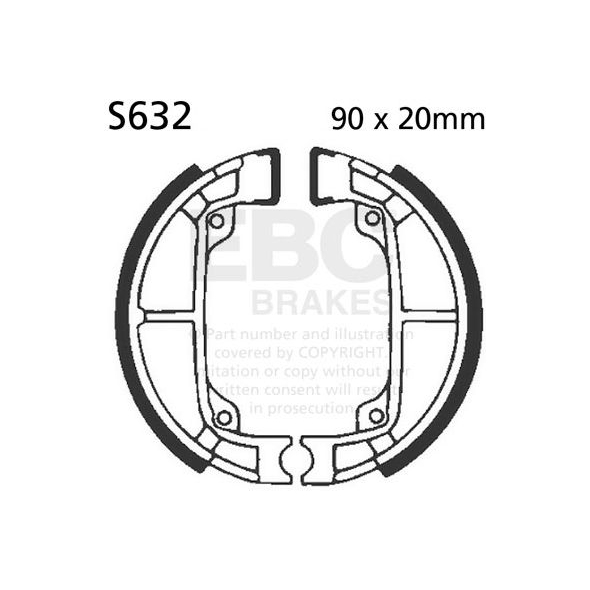 EBC brakes EBC-Brakes Plain Motorcycle Replacement Brake Shoes to fit Front Left | ebc_S632 | euronetbike-net