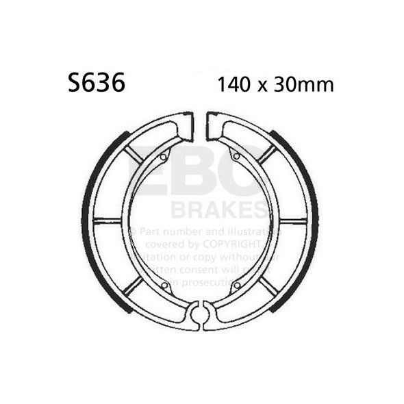 EBC brakes EBC-Brakes Plain Motorcycle Replacement Brake Shoes to fit Rear Left | ebc_S636 | euronetbike-net