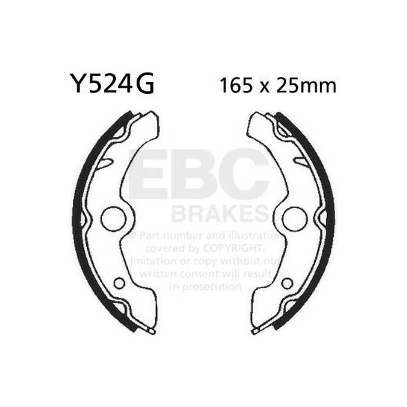 EBC brakes EBC-Brakes Motorcycle Grooved Replacement Brake Shoes to fit Front Left | ebc_Y524G | euronetbike-net