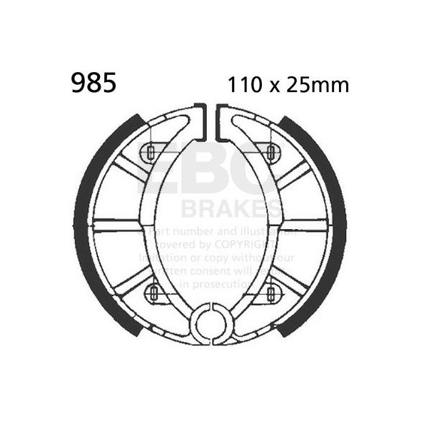 EBC brakes EBC-Brakes Plain Motorcycle Replacement Brake Shoes to fit Front Left | ebc_985 | euronetbike-net