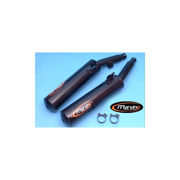 Marving Exhaust MARVING CYLINDRICAL Ø 114 COUPLE - BLACK | Y/2124/NC | mvg_Y-2124-NC | euronetbike-net