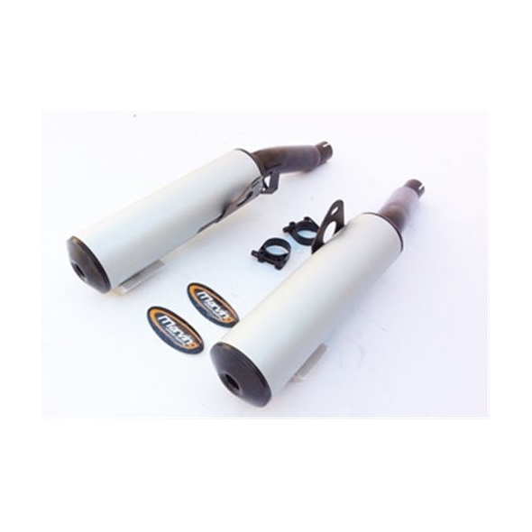 Marving Exhaust MARVING CYLINDRICAL Ø 100 COUPLE - BLACK + ALUMINIUM | K/2100/NC | mvg_K-2100-NC | euronetbike-net